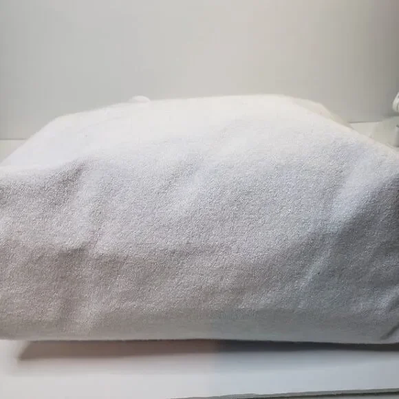 Stoney Clover Lane White Terry Cloth Tote Bag Embossed Beach Carry All 17x14 - Picture 4 of 11